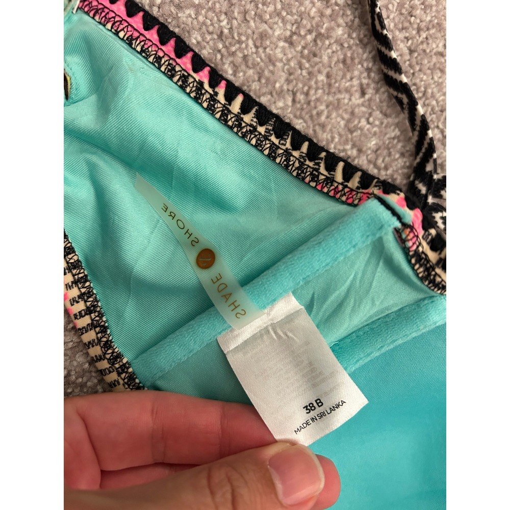 Shade & Shore Bikini Top Womens 38B Multi Color Push Up Underwire Halter Top - Picture 8 of 9